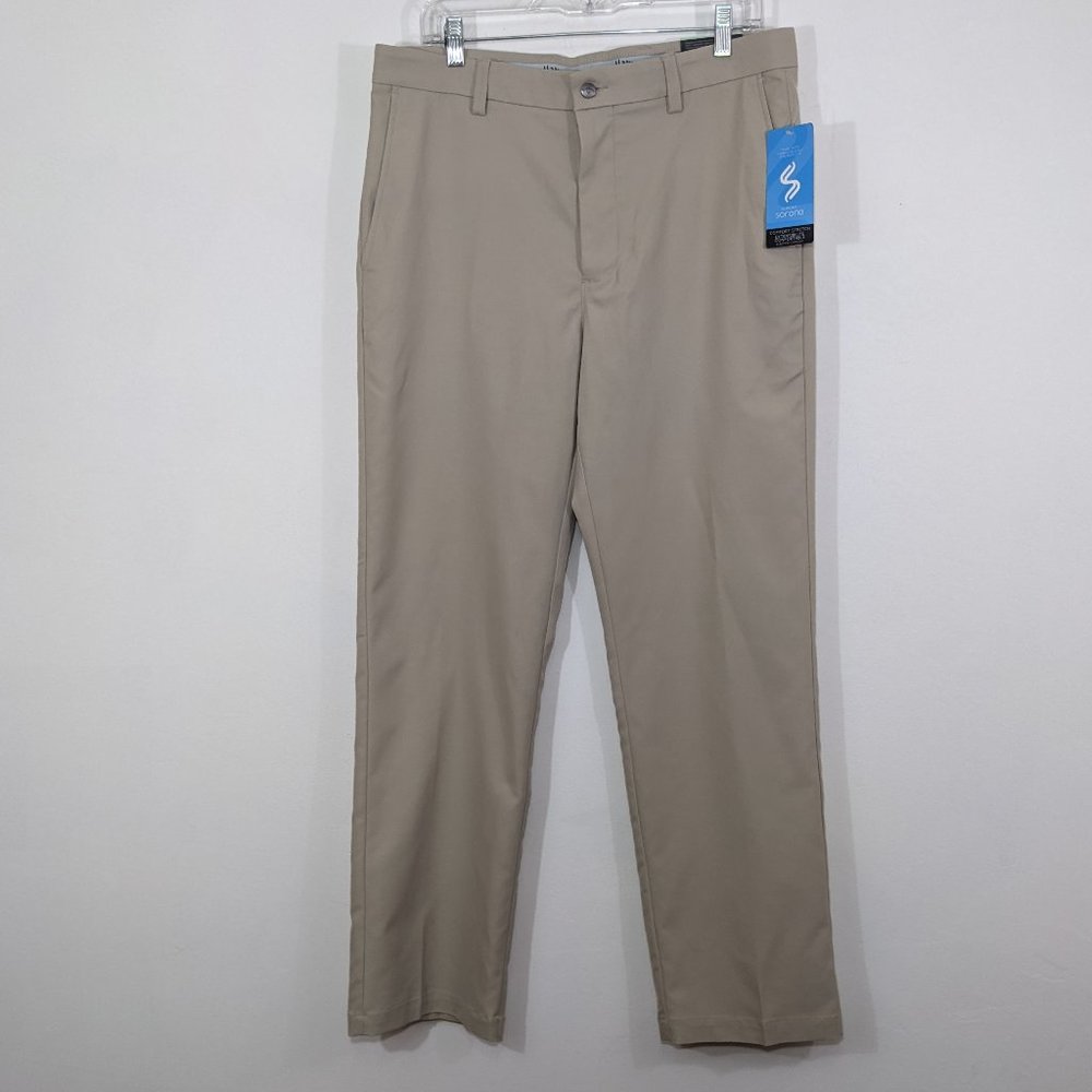 Callaway Pro Mens Golf Pants Kakai Chinos Flat Front Spin 34x31 UPF 50 Stretch